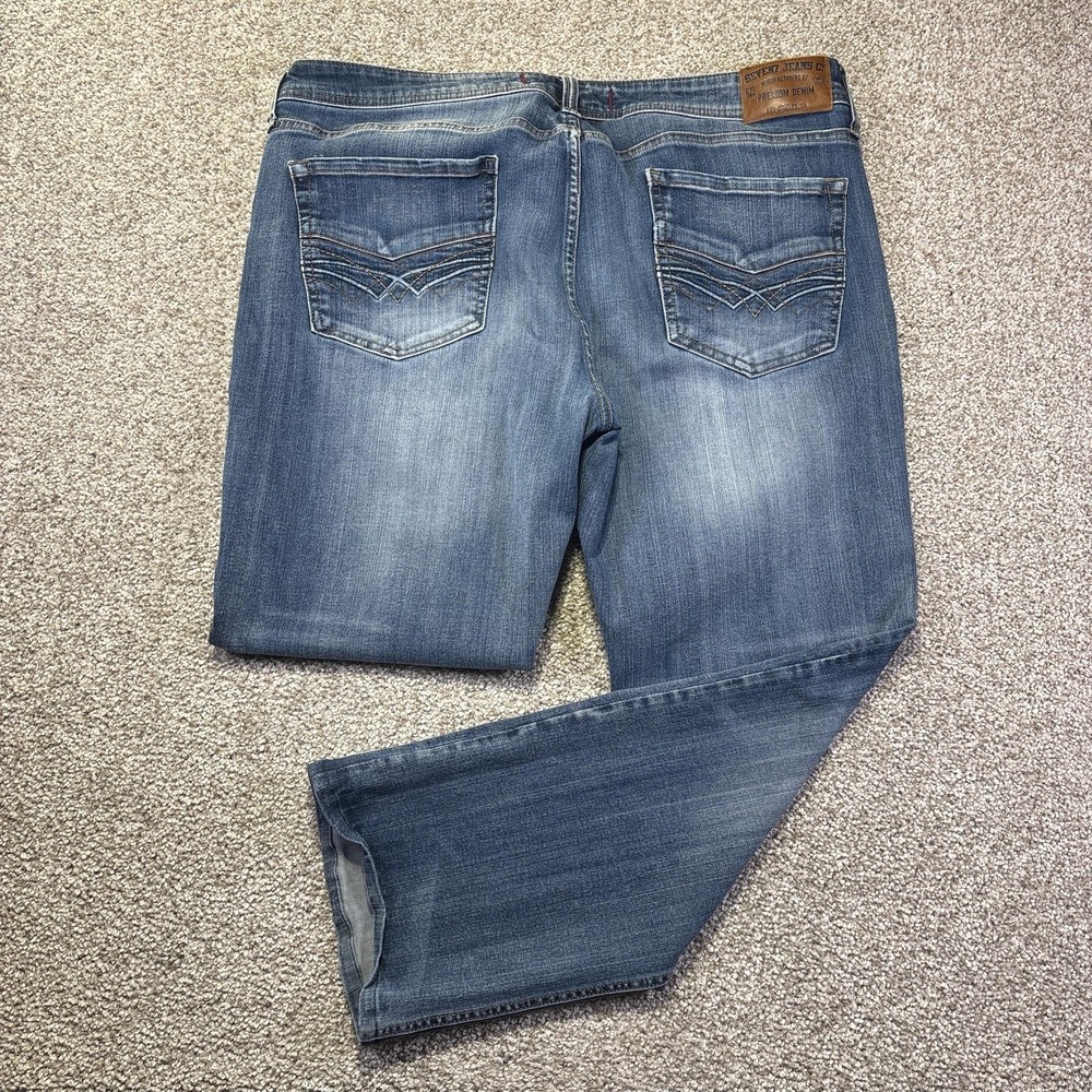 Seven7 Straight Fit Jeans Mens 38x28 Blue Medium Wash Straight Denim Tag 38x32